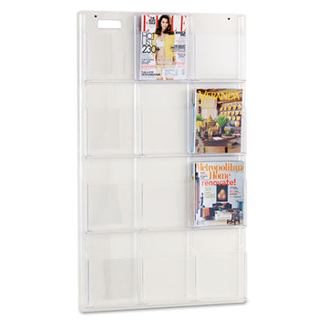Safco® Reveal Clear Literature Displays, 12 Compartments, 30w X 2d X 49h, Clear freeshipping - TVN Wholesale